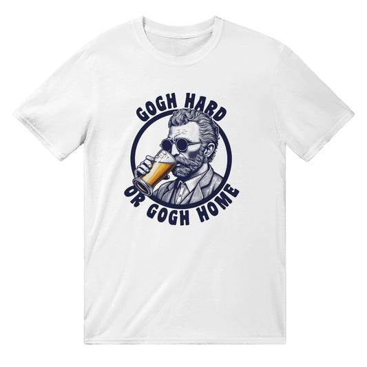 Gogh Hard Or Gogh Home T-Shirt - Graphic Tees Australia Online - Graphic T-Shirts - White / S