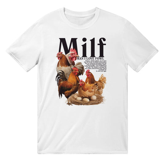 Man I Love Fowl - Chicken T-Shirt - Graphic Tees Australia Online - Graphic T-Shirts - White / S