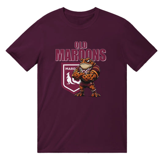 QLD Maroons Cane Toad TShirt - Graphic Tees Australia Online - Graphic T-Shirts - Maroon / S
