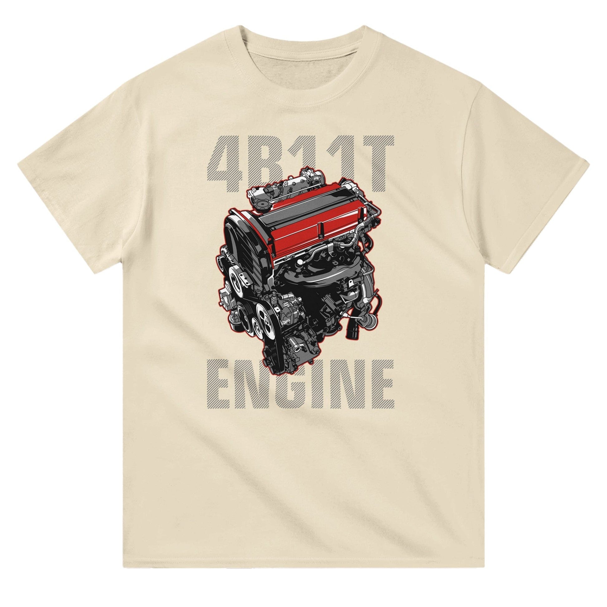 4B11T Engine T-shirt Print Material Natural / S BC Australia