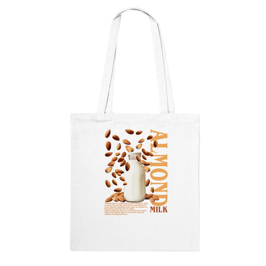 Almond Milk Tote Bag Graphic Tee Australia Online White