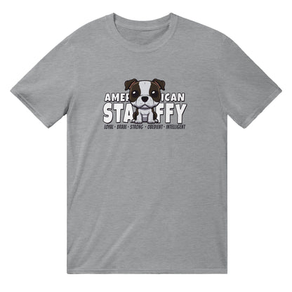 American Staffy T-Shirt Graphic Tee Sports Grey / S BC Australia