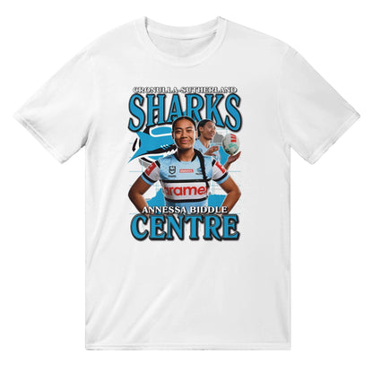 Annessa Biddle Cronulla Sharks T-shirt Australia Online Color White / S