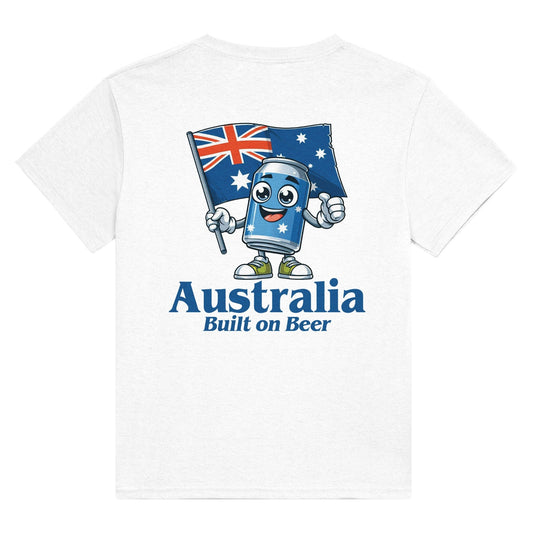 Australia Built On Beer T-Shirt Graphic Tee Australia Online White / S