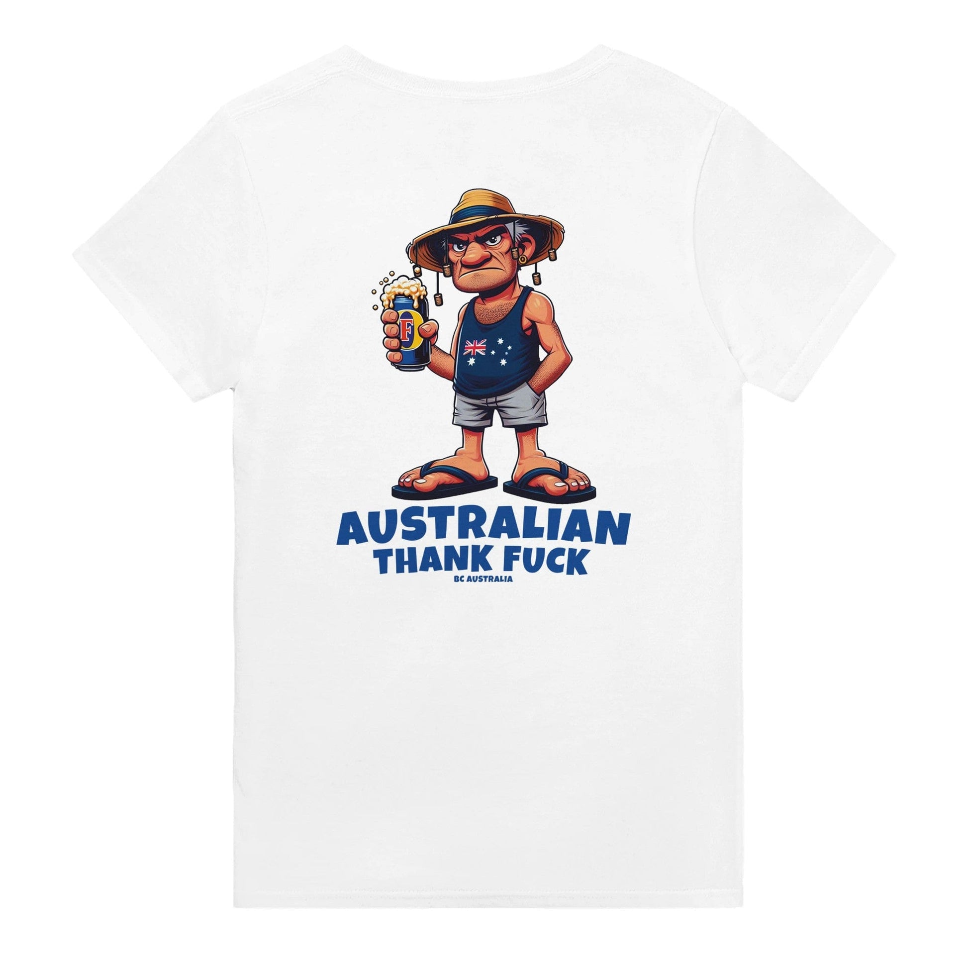 Australian Thank F*ck T-shirt Graphic Tee Australia Online White / S