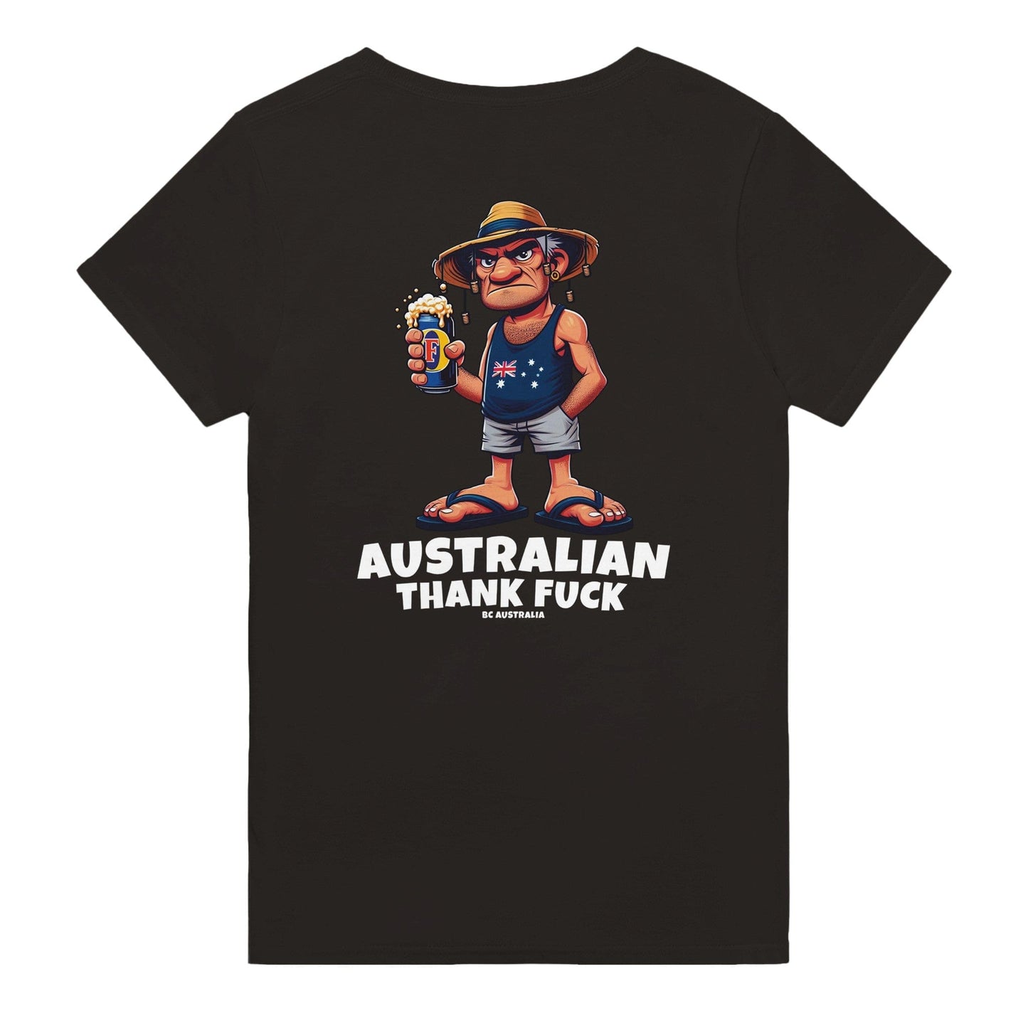 Australian Thank F*ck T-shirt Graphic Tee Australia Online Black / S
