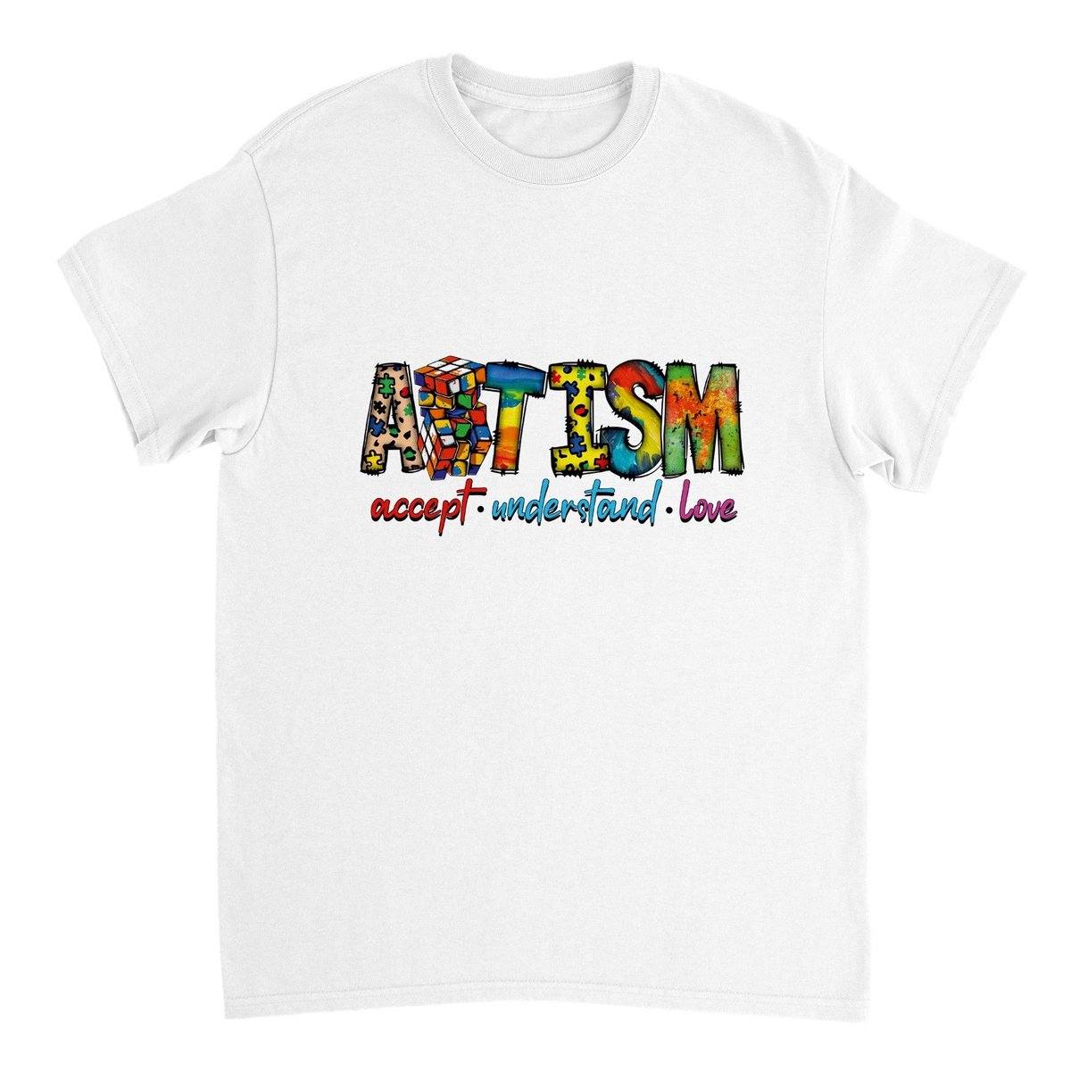 Autism Accept Understand Love T-SHIRT Australia Online Color White / S