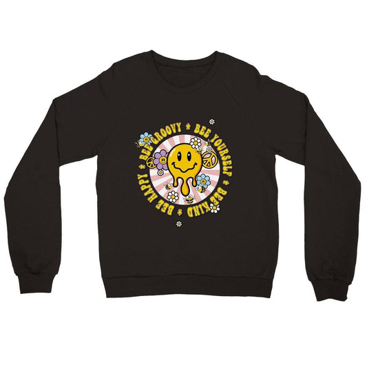 Bee Groovy * Bee Yourself * Bee Kind * Bee Happy | Bee Jumpers Australia | Premium Unisex Crewneck Sweatshirt Australia Online Color Black / S