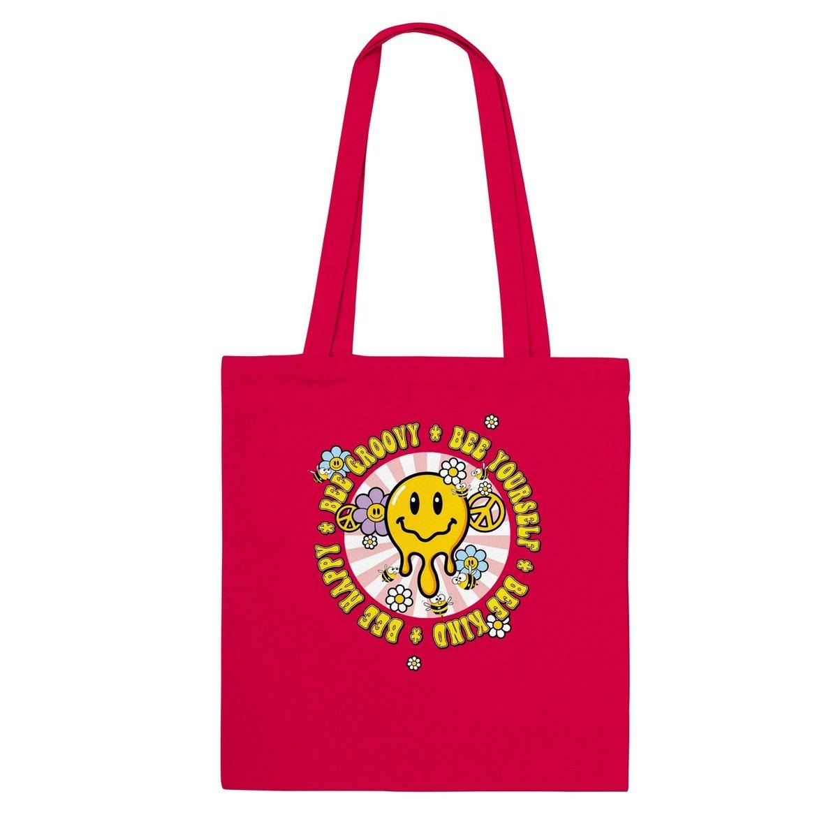 Bee Groovy - Bee Yourself - Bee Kind  - Classic Tote Bag Tote Bag Red BC Australia