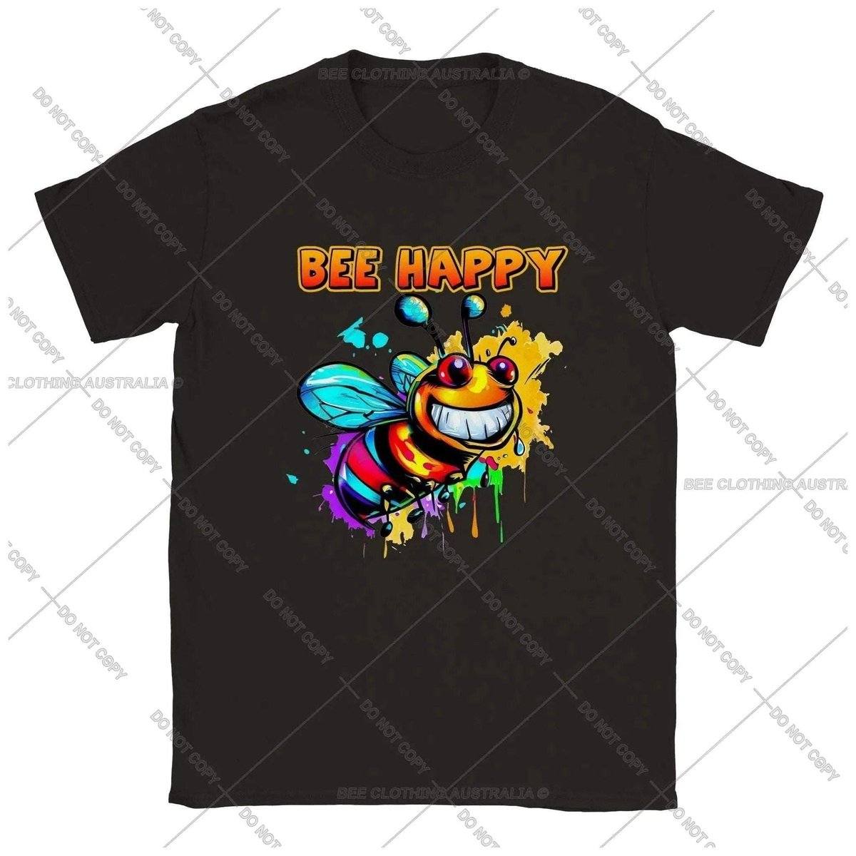 Bee Happy - Smiling Bee Kids T-shirt Australia Online Color Black / XS