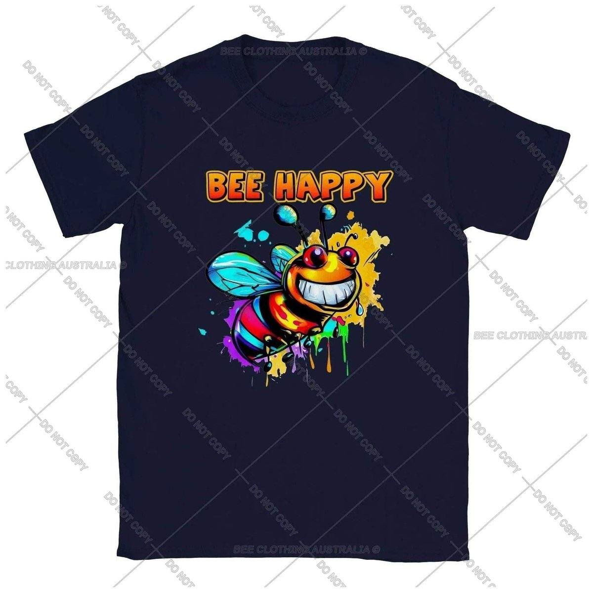 Bee Happy - Smiling Bee Kids T-shirt Australia Online Color Navy / XS