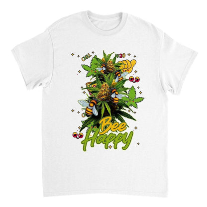 Bee Happy Weed T-Shirt - Funny Bees Happy Weed Stoner 420 Tshirt - Unisex Crewneck T-shirt Adults T-Shirts Unisex BC Australia