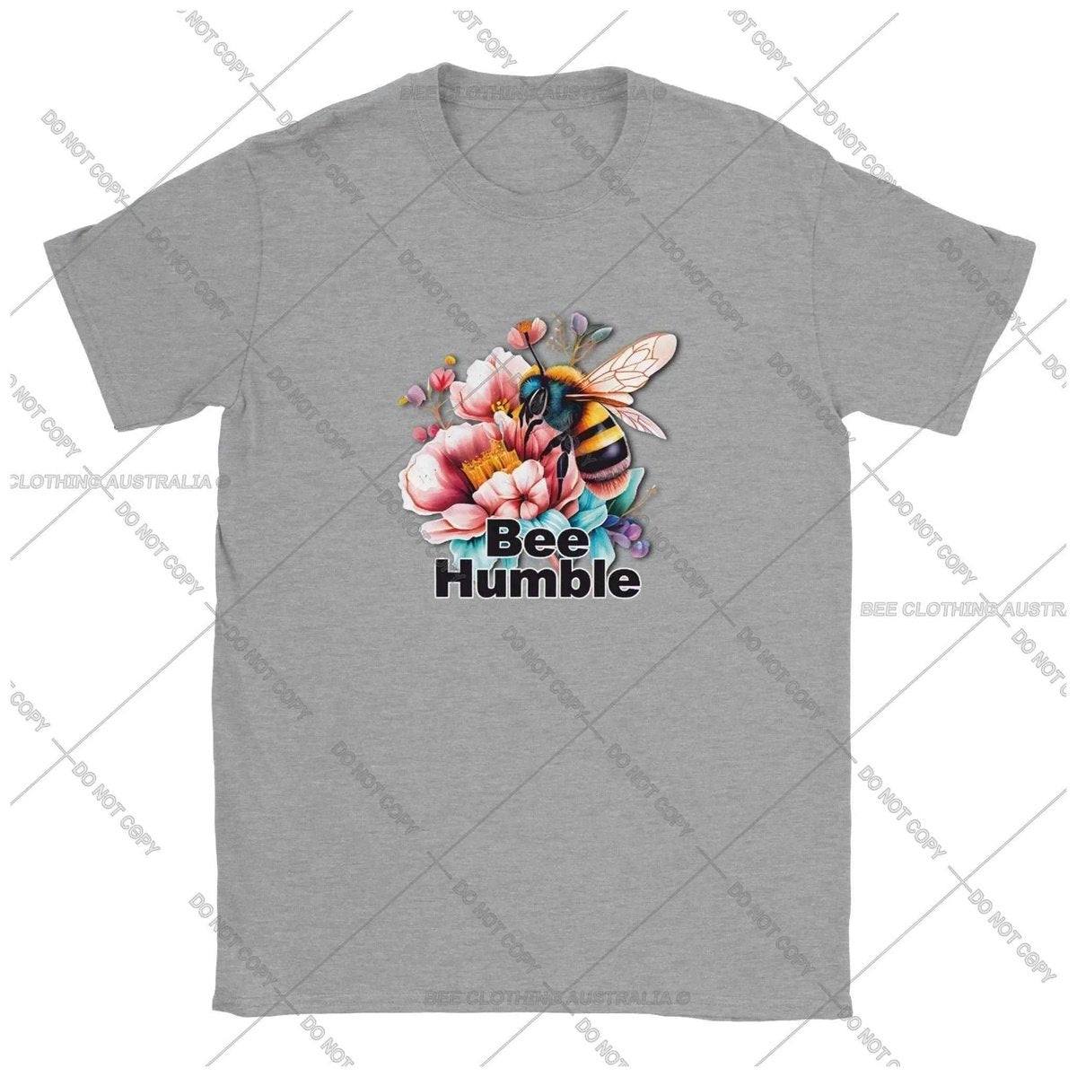 Bee Humble Floral - Classic Unisex Crewneck T-shirt Australia Online Color Sports Grey / S