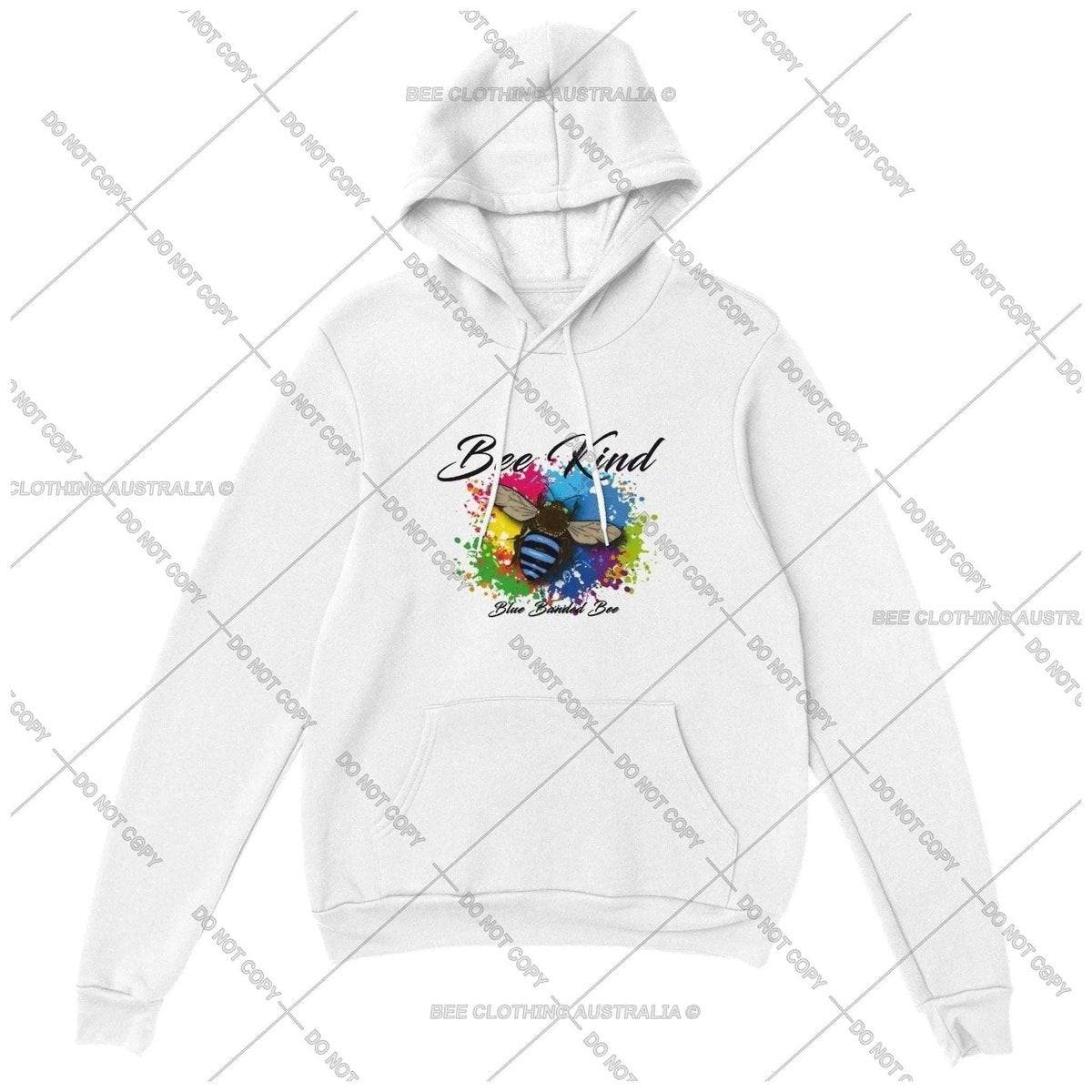 Bee Kind - Blue Banded Bee -  Native Bee Premium Unisex Pullover Hoodie Australia Online Color White / XS