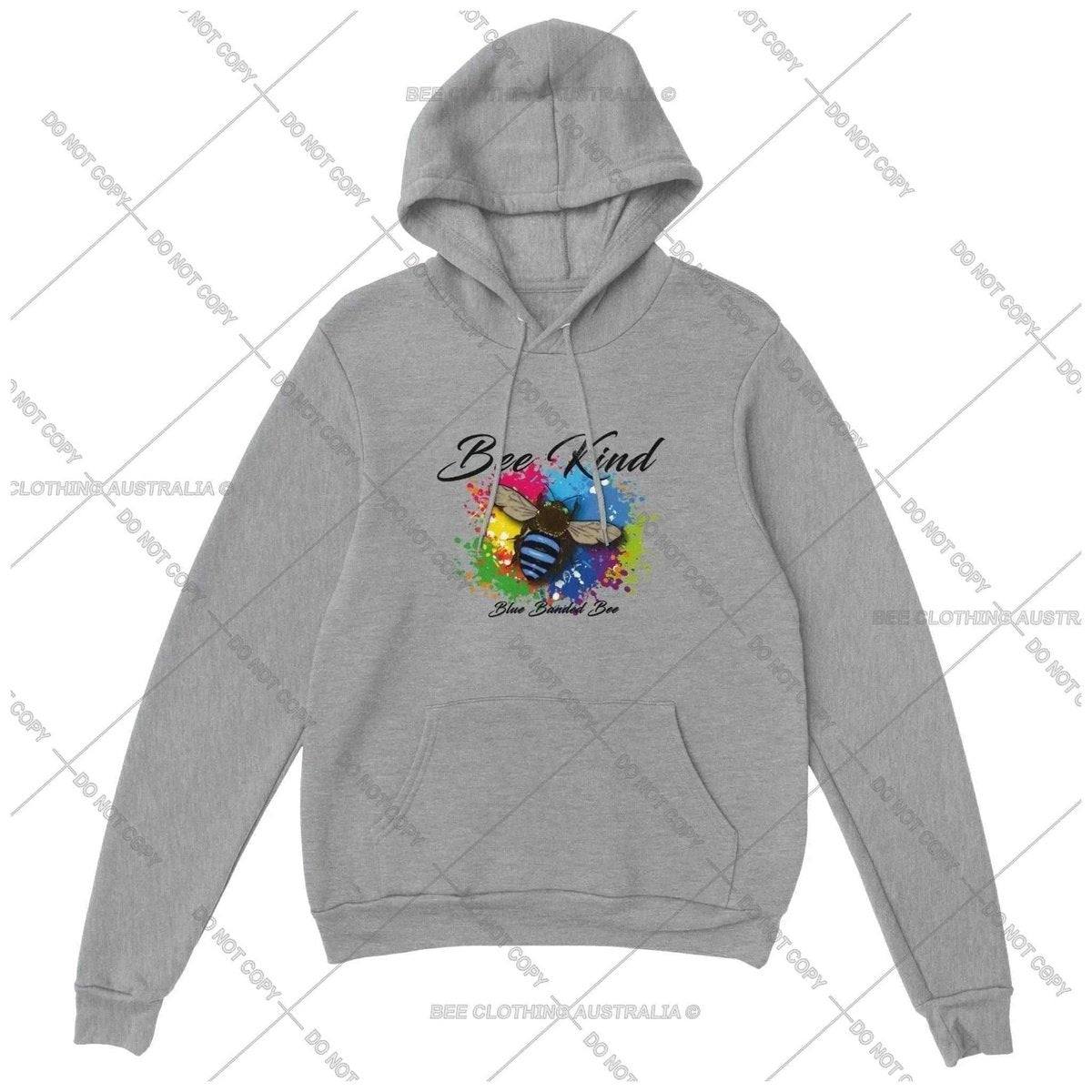 Bee Kind - Blue Banded Bee -  Native Bee Premium Unisex Pullover Hoodie Adults Pullover Hoodie Sports Grey / XS Bee Clothing Australia