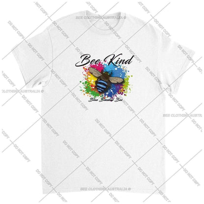 Bee Kind - Blue Banded Bee - Native Bee T-Shirt Unisex - Classic Unisex Crewneck T-shirt Australia Online Color White / S