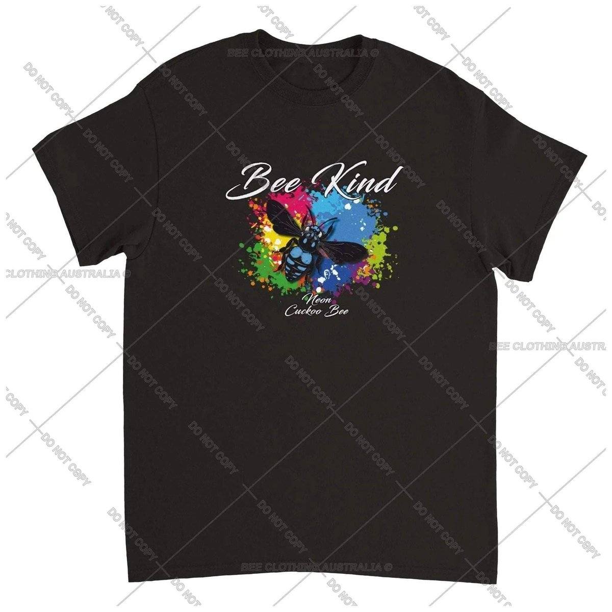 Bee Kind - Neon Cuckoo Bee - Native Bee T-Shirt Unisex - Classic Unisex Crewneck T-shirt Australia Online Color Black / S