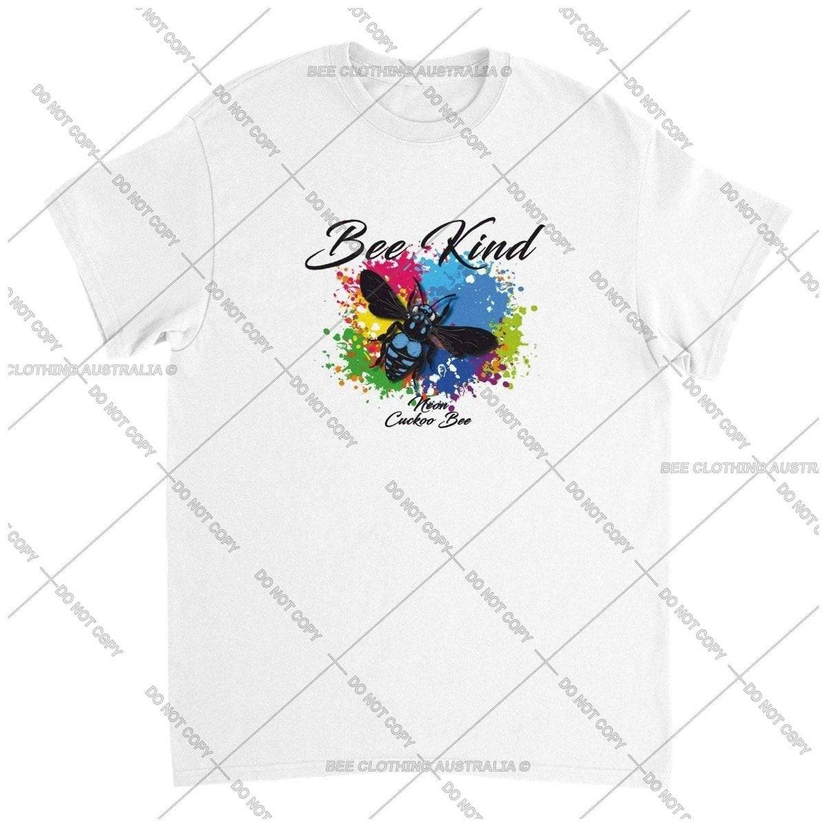 Bee Kind - Neon Cuckoo Bee - Native Bee T-Shirt Unisex - Classic Unisex Crewneck T-shirt Australia Online Color White / S