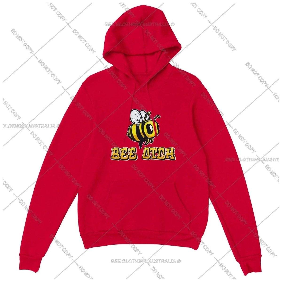 Bee Otch Hoodie - Funny Bee Hoodie - Womens Pullover Hoodie Australia Online Color Red / S