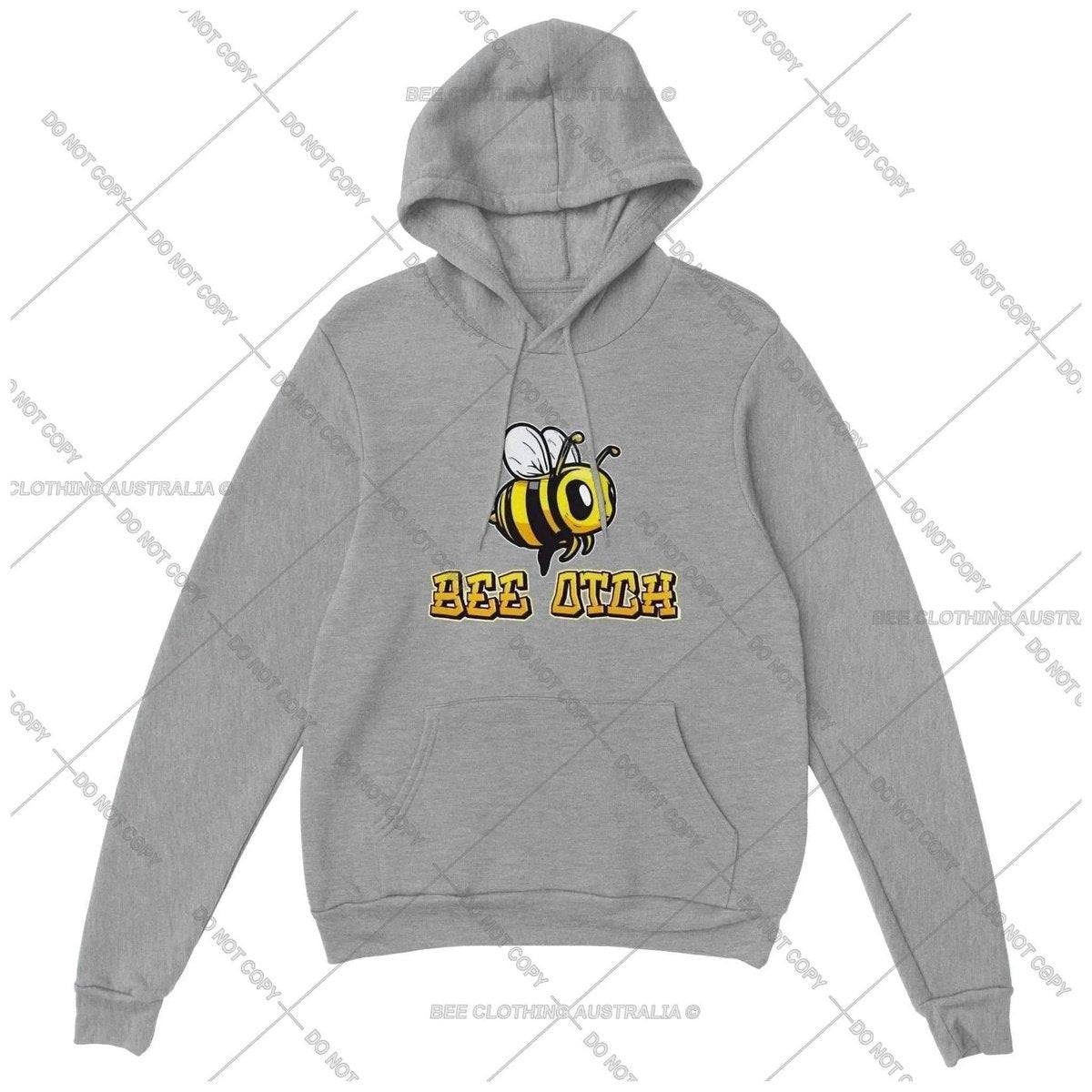 Bee Otch Hoodie - Funny Bee Hoodie - Womens Pullover Hoodie Australia Online Color Sports Grey / S