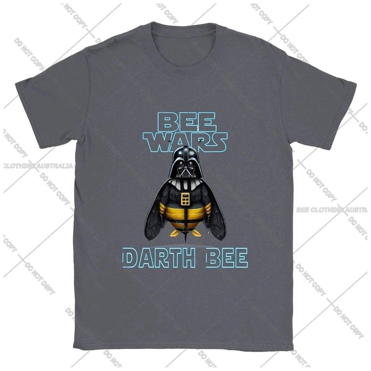 Bee Wars - Darth Bee - Classic Unisex Crewneck T-shirt Adults T-Shirts Unisex Charcoal / S Bee Clothing Australia