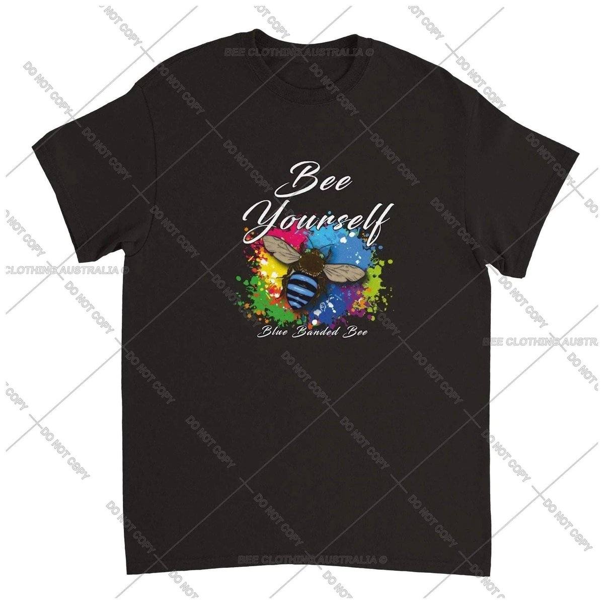 Bee Yourself - Blue Banded Bee - Native Bee T-Shirt Unisex Australia Online Color Black / S