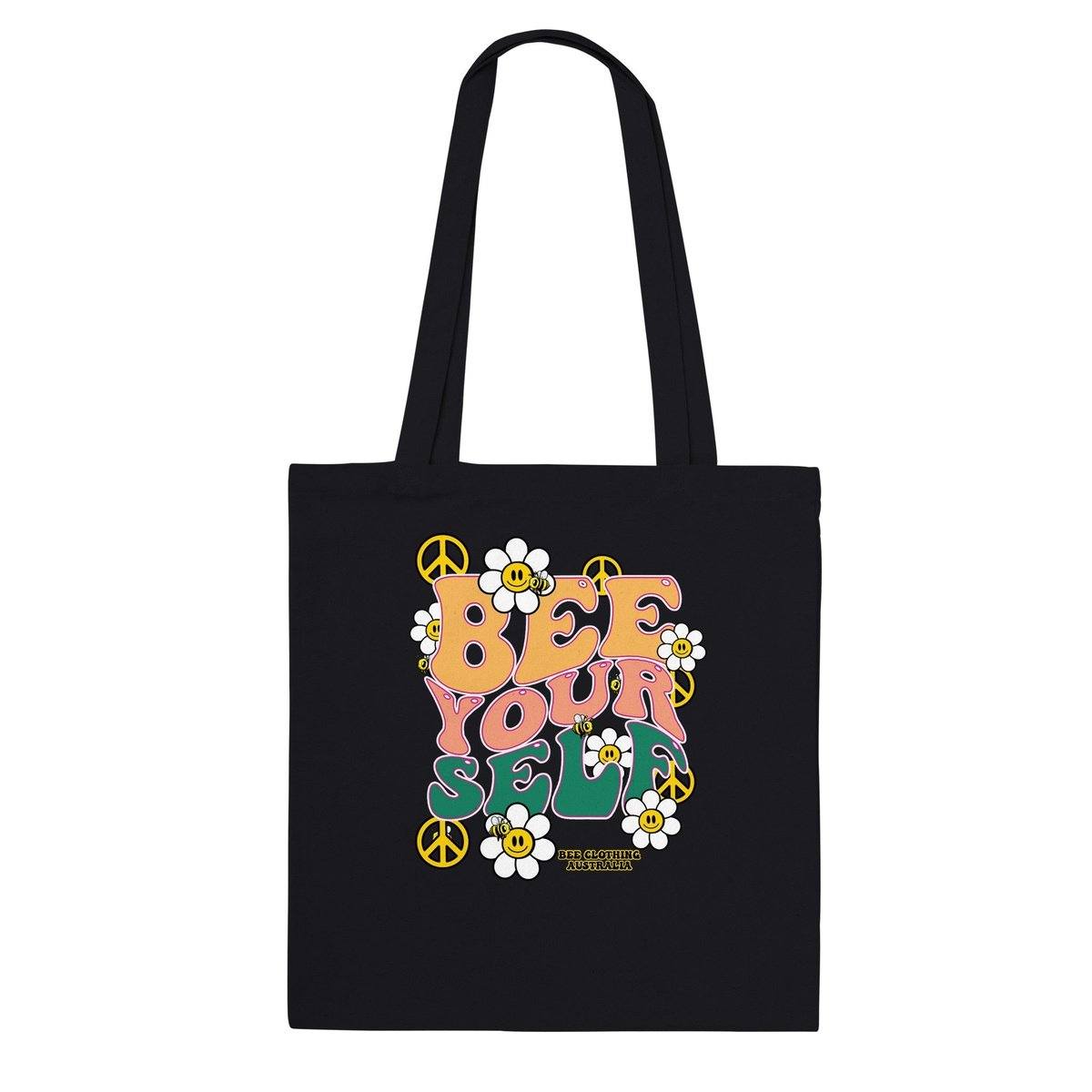 Bee Yourself groovy  - Classic Tote Bag Tote Bag Black Bee Clothing Australia