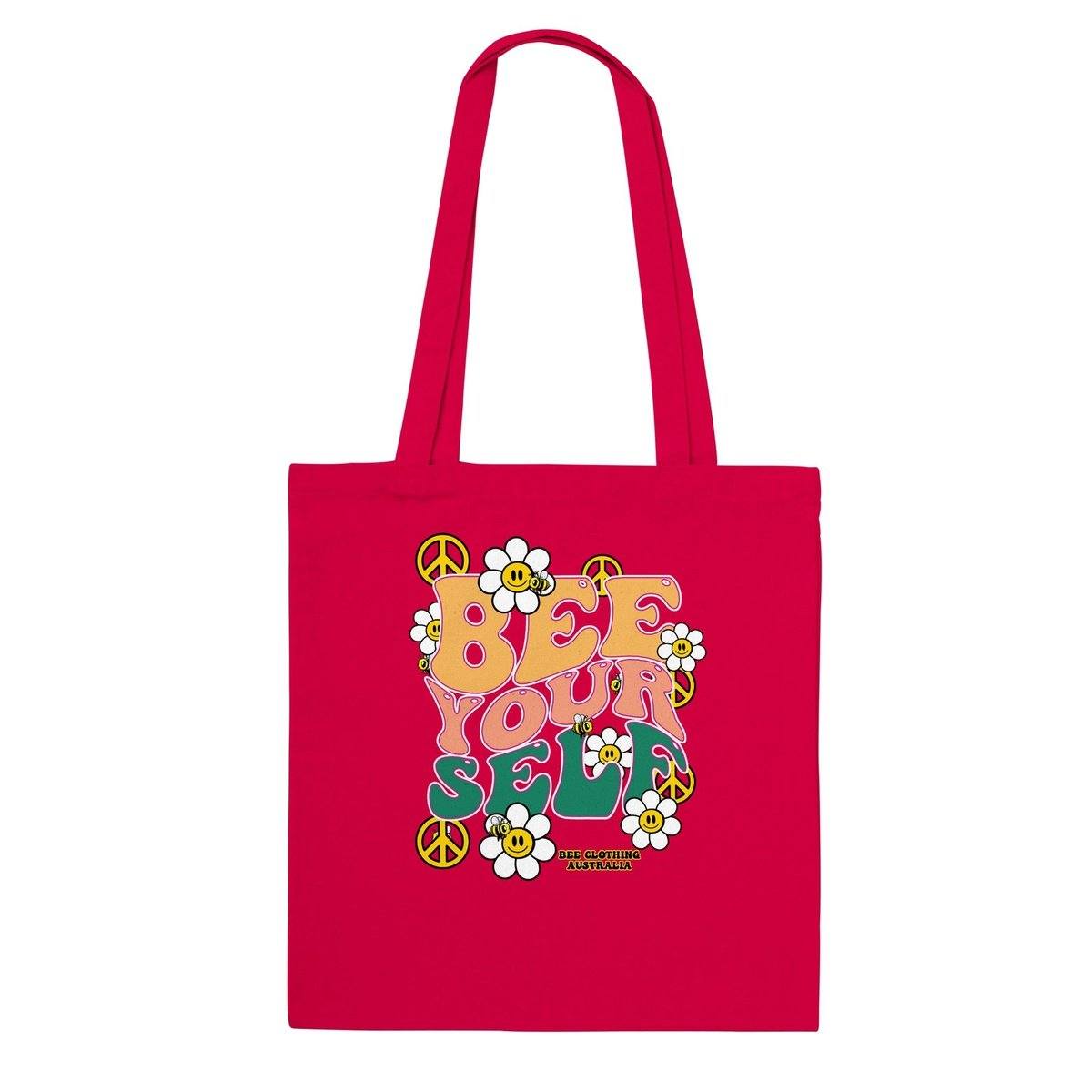 Bee Yourself groovy  - Classic Tote Bag Tote Bag Red Bee Clothing Australia