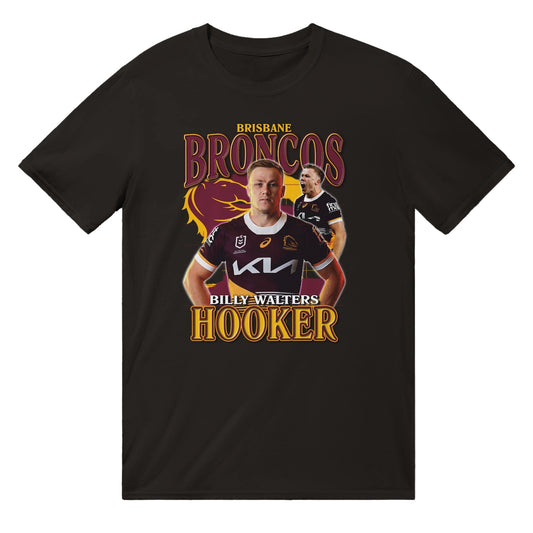 Billy Walters Brisbane Broncos T-shirt Graphic Tee Australia Online Black / S
