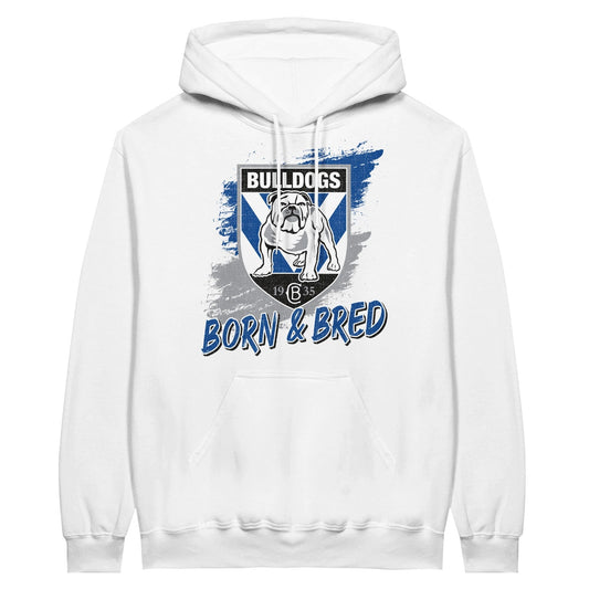Born And Bred Canterbury Bulldogs Vintage Hoodie Graphic Tee Australia Online White / S