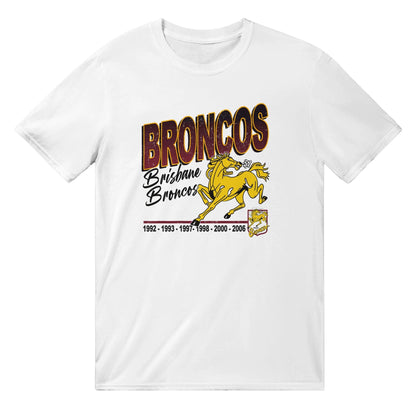 Brisbane Broncos Vintage T-Shirt Graphic Tee Australia Online White / S