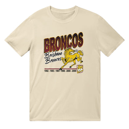 Brisbane Broncos Vintage T-Shirt Graphic Tee Australia Online Natural / S