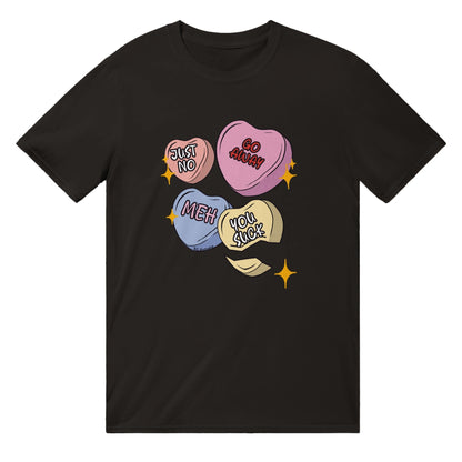 Candy Hearts T-Shirt Graphic Tee Australia Online Black / S