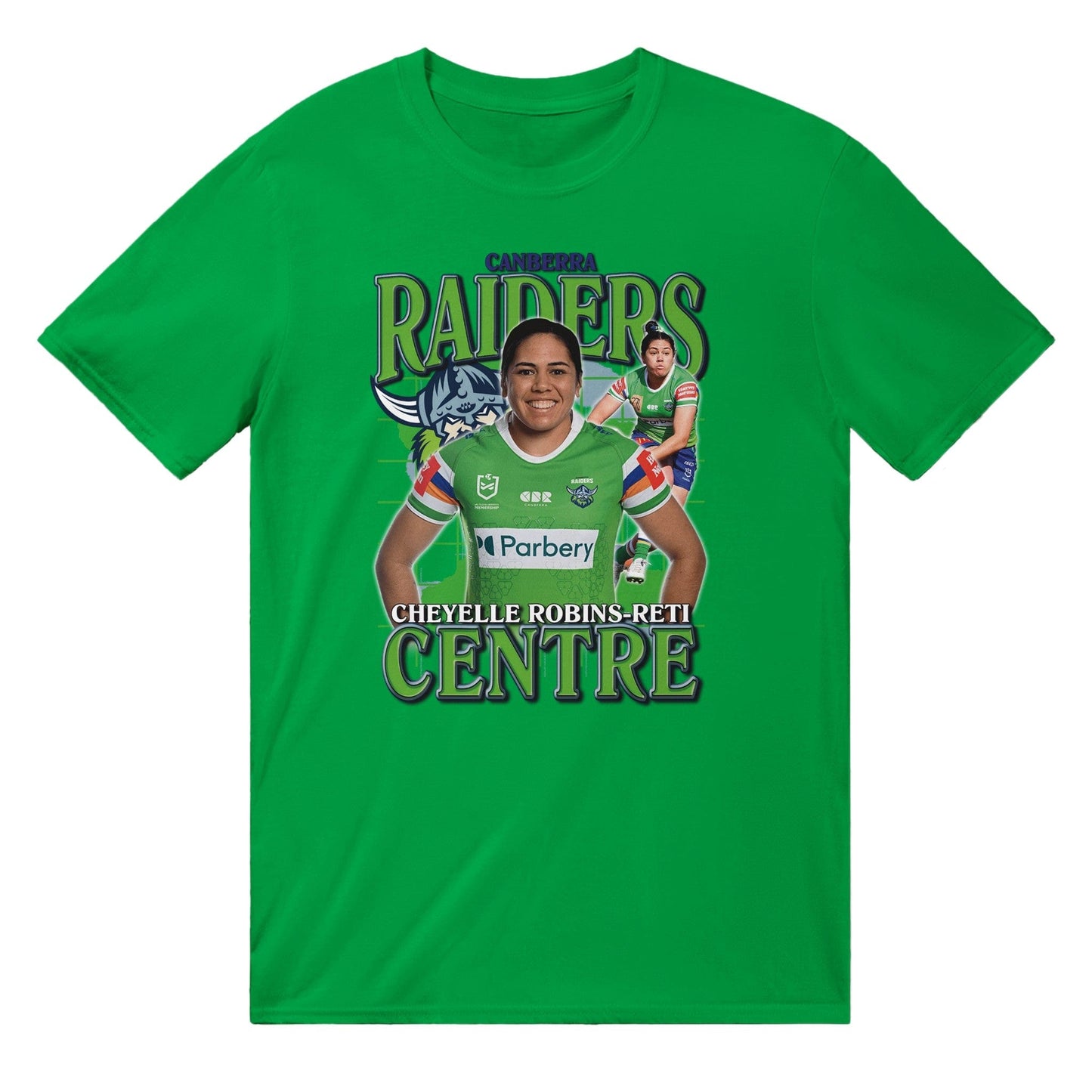 Cheyelle Robins-Reti Canberra Raiders T-shirt Australia Online Color Irish Green / S