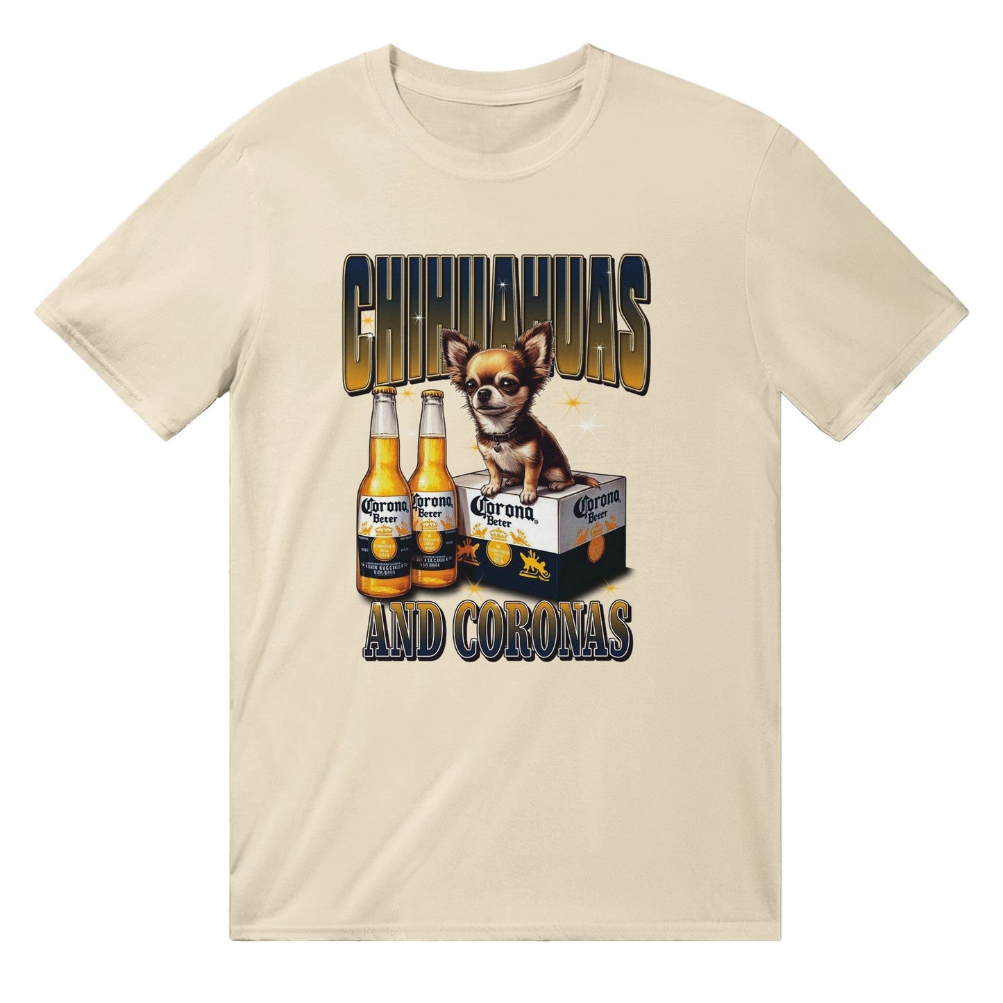Chihuahuas And Coronas T-Shirt Graphic Tee Natural / S BC Australia