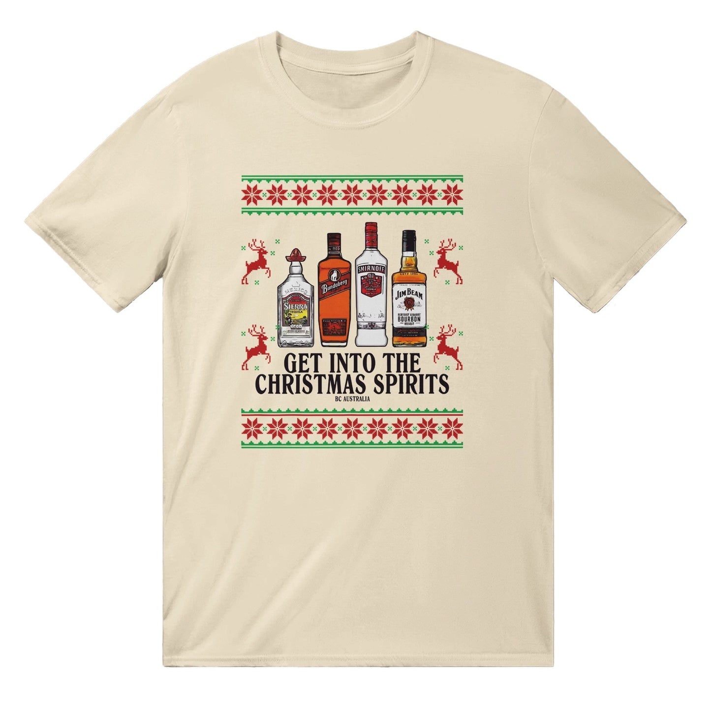 Christmas Spirits 🥃 Ugly T-Shirt Australia Online Color Natural / S