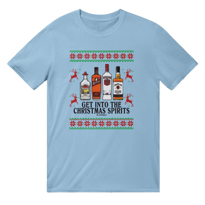 Christmas Spirits 🥃 Ugly T-Shirt Australia Online Color Light Blue / S
