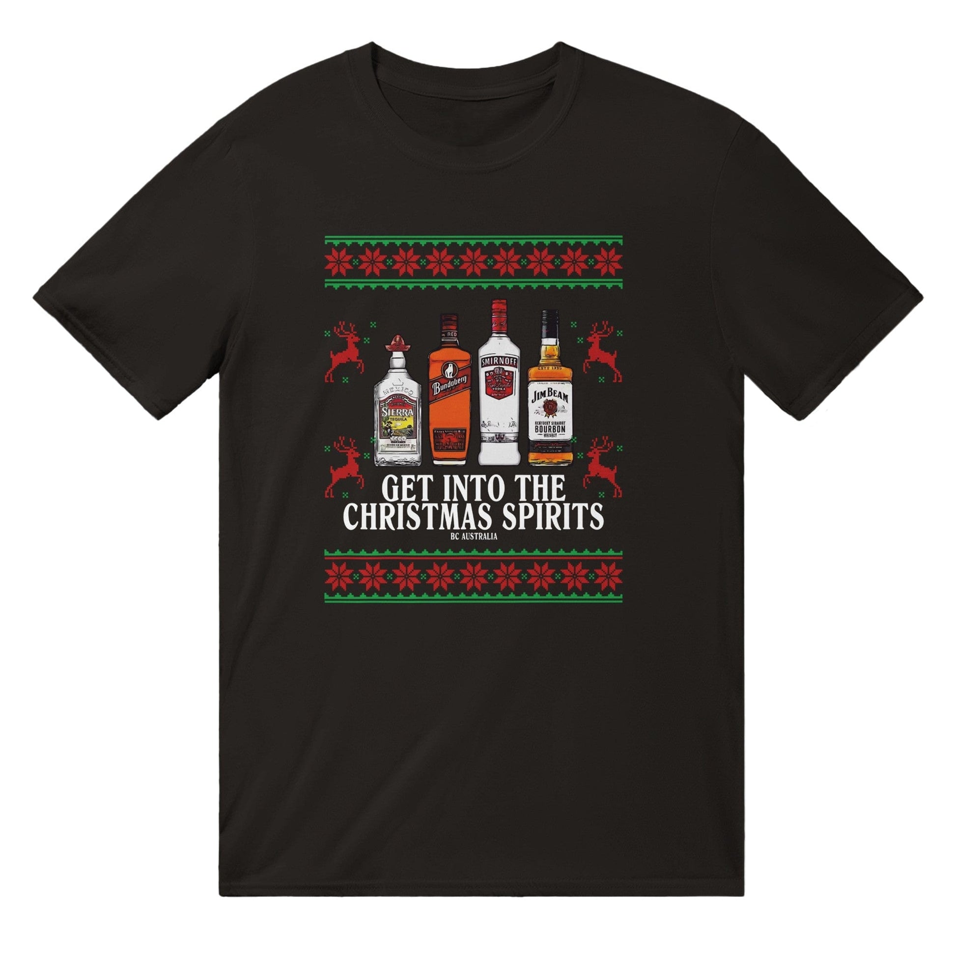 Christmas Spirits 🥃 Ugly T-Shirt Australia Online Color Black / S