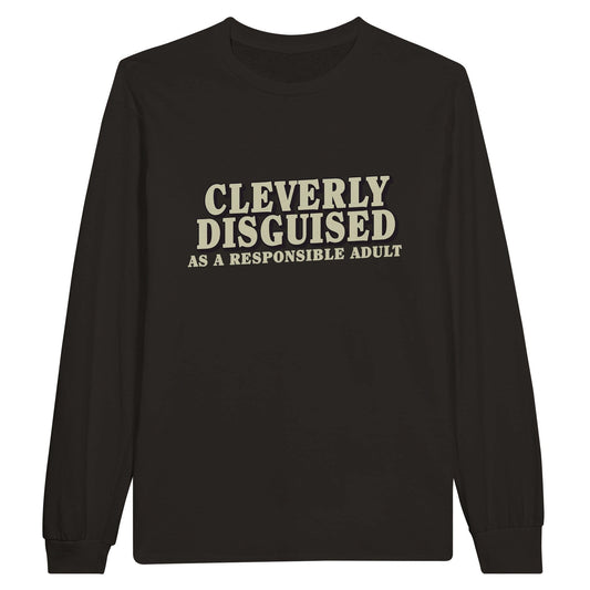 Cleverly Disguised Long Sleeve T-Shirt Graphic Tee Australia Online Black / S
