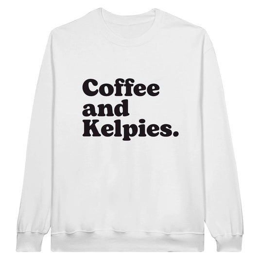 Coffee And Kelpies Jumper Graphic Tee Australia Online White / S