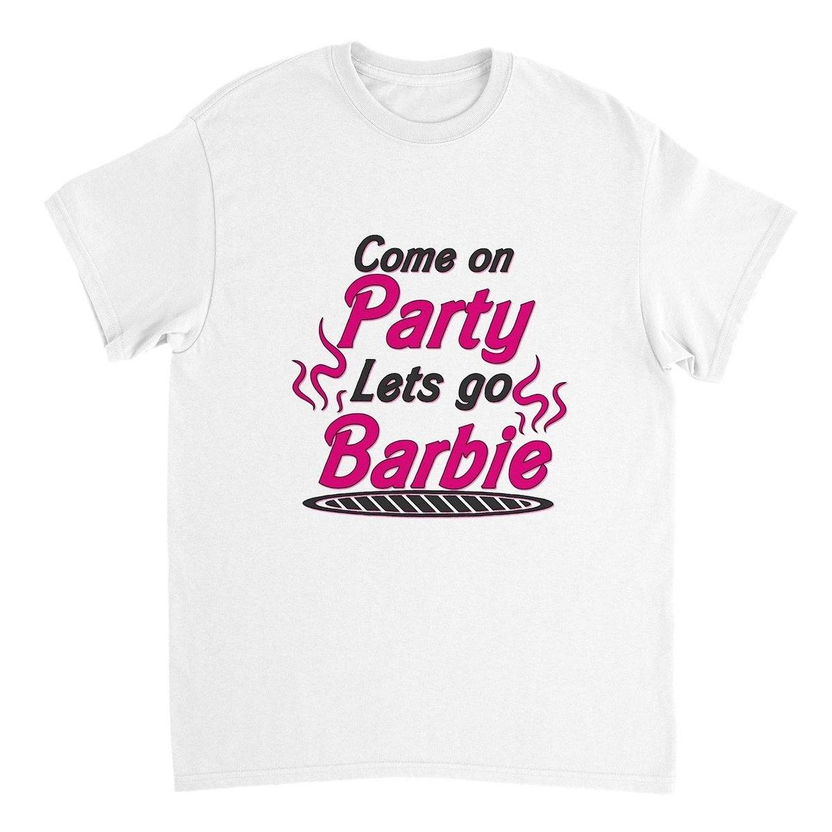 Come On Party Lets Go Barbie T-SHIRT Australia Online Color White / S