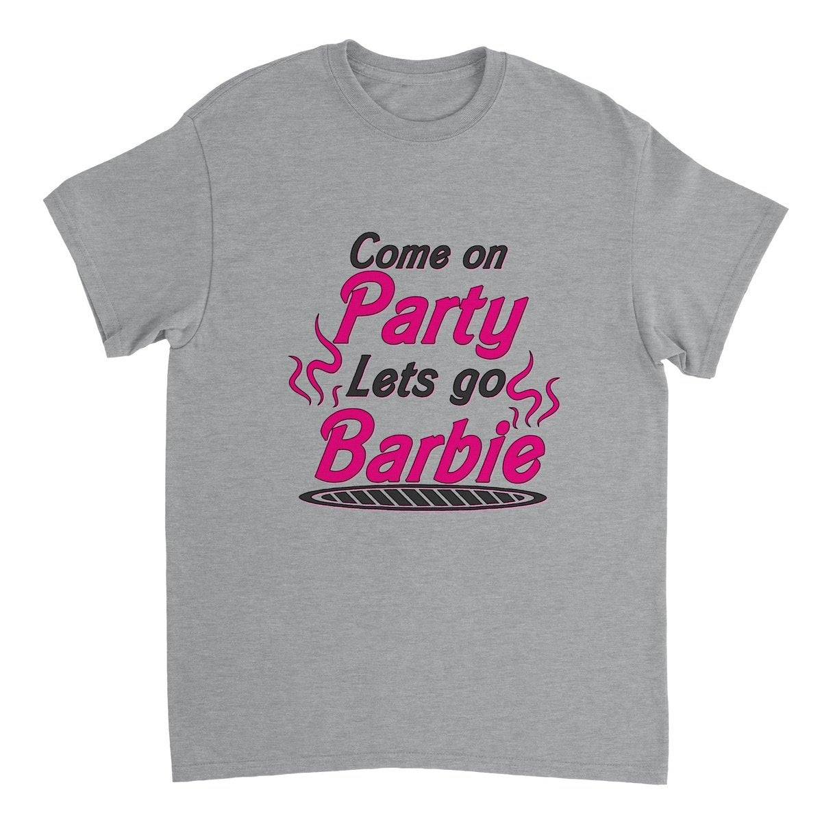 Come On Party Lets Go Barbie T-SHIRT Australia Online Color Sports Grey / S