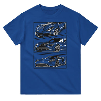 Corvette, Dodge Viper, Ford GT T-shirt Australia Online Color Royal / S