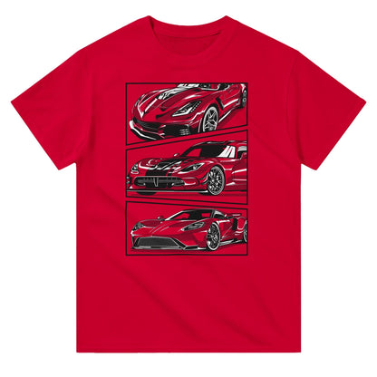 Corvette, Dodge Viper, Ford GT T-shirt Australia Online Color Red / S