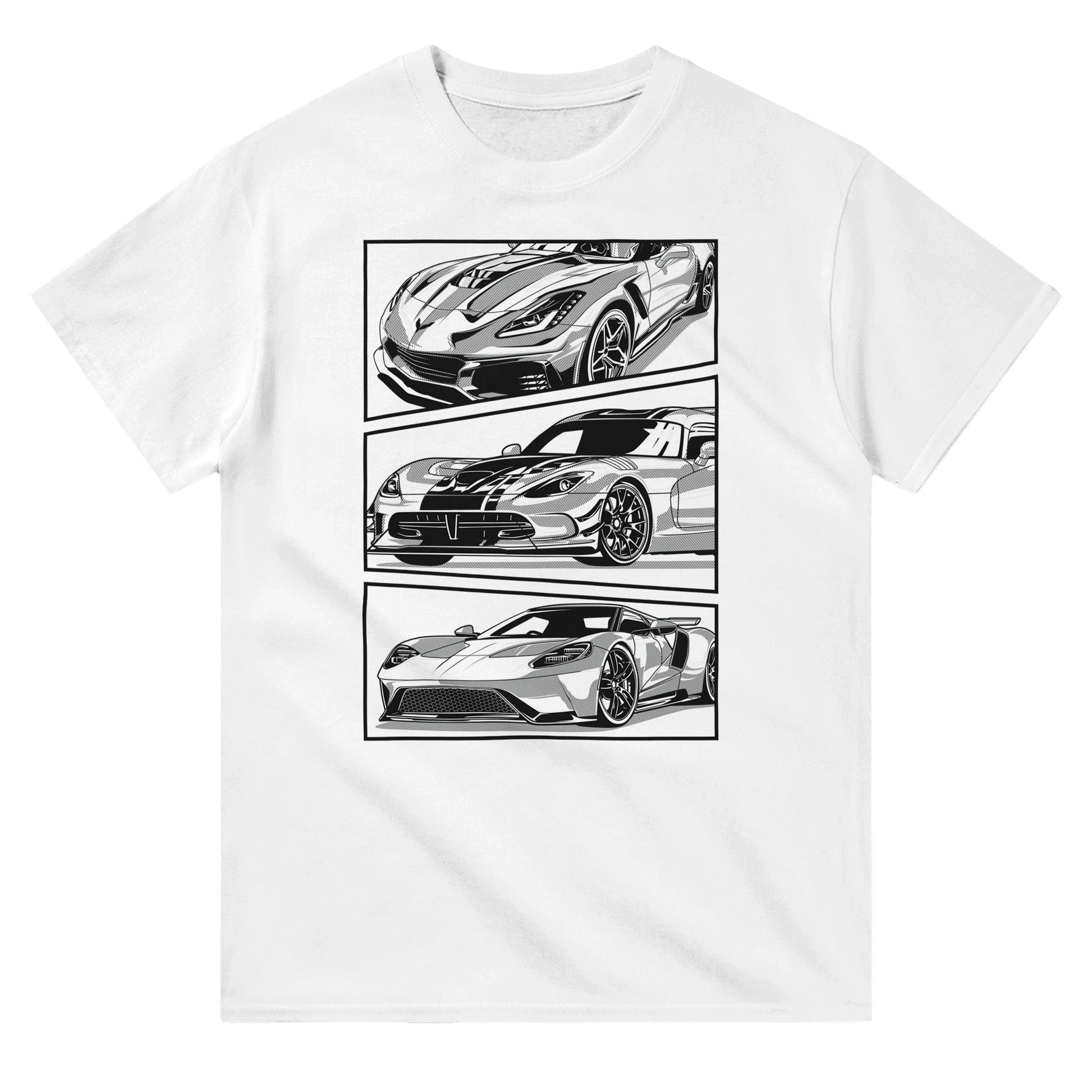 Corvette, Dodge Viper, Ford GT T-shirt Australia Online Color White / S