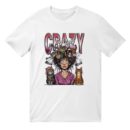 Crazy Cat Lady Meow T-Shirt Australia Online Color White / S