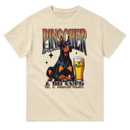 Doberman Pinscher And Pilsner T-shirt Australia Online Color Natural / Mens / S
