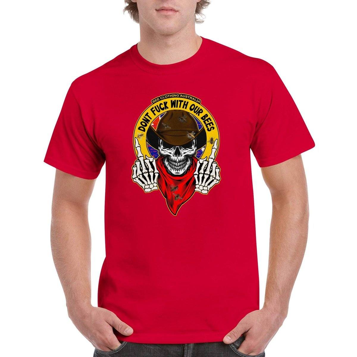 Dont Fuck With Our Bees T-Shirt - beekeeper Tshirt - Unisex Crewneck T-shirt Australia Online Color Red / S