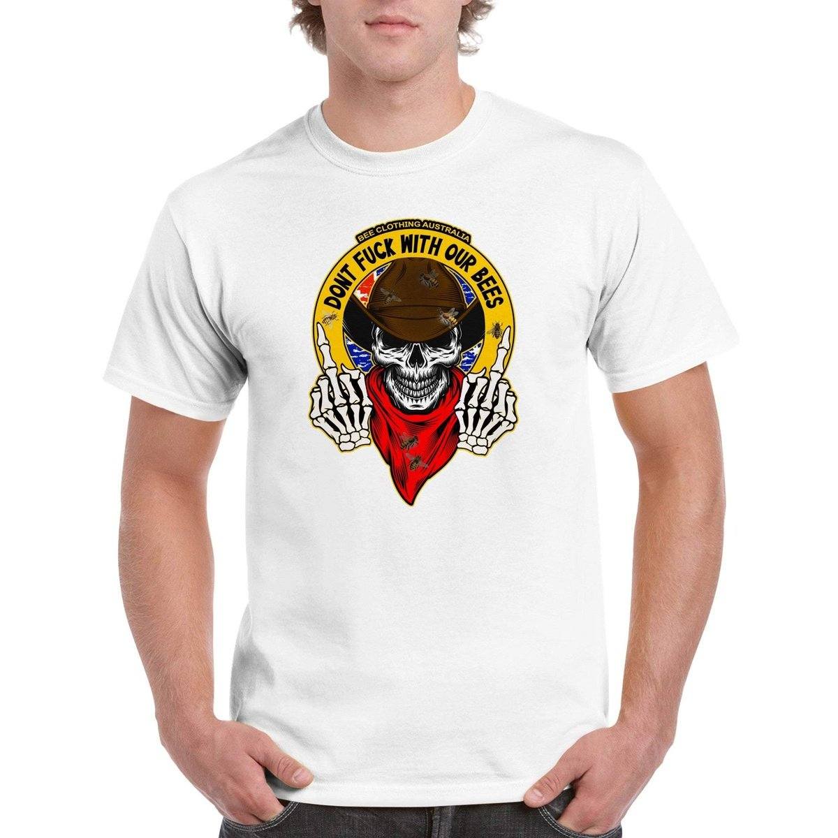 Dont Fuck With Our Bees T-Shirt - beekeeper Tshirt - Unisex Crewneck T-shirt Australia Online Color White / S