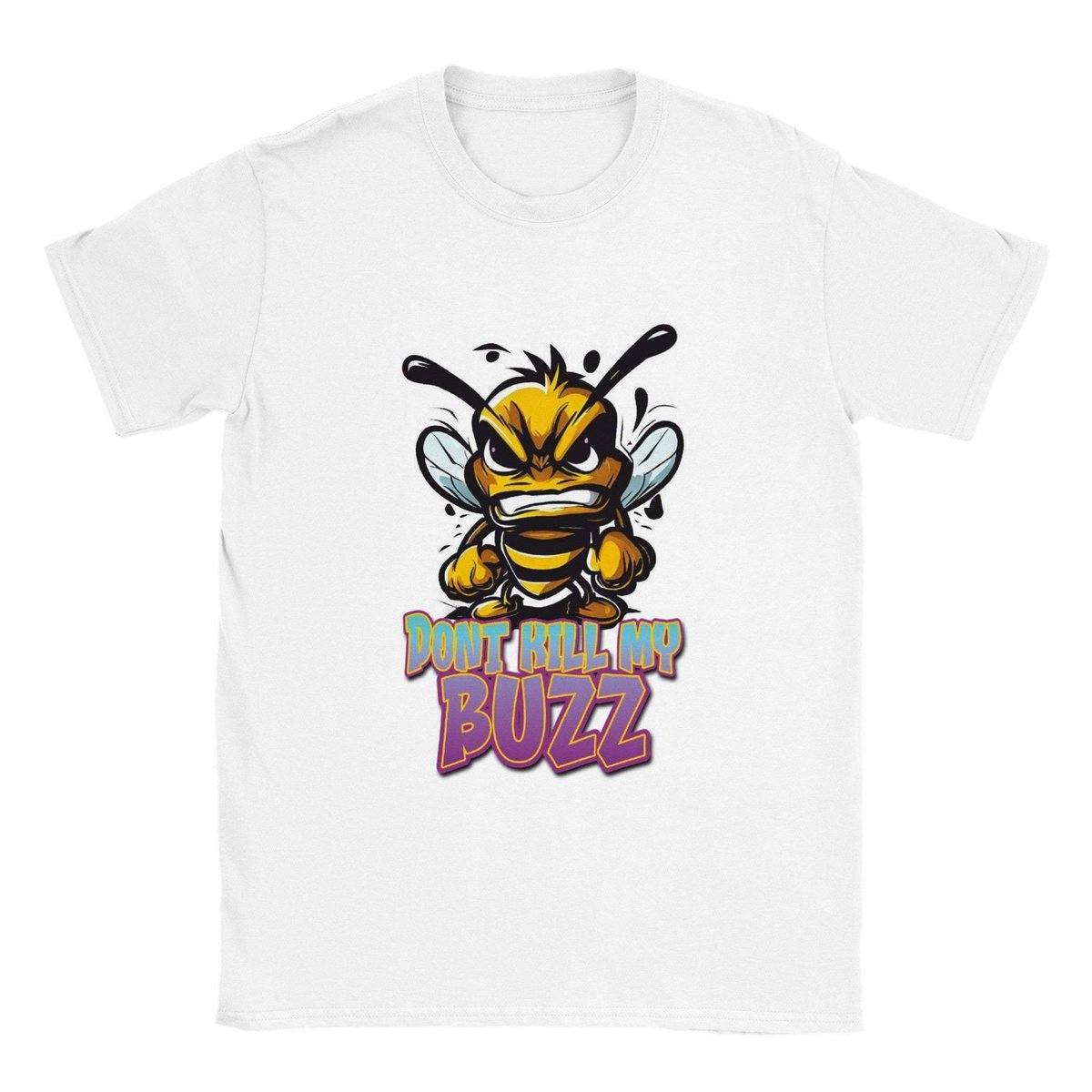 Dont Kill My Buzz - Angry Bee T-Shirt - Classic Unisex Crewneck T-shirt Australia Online Color White / S